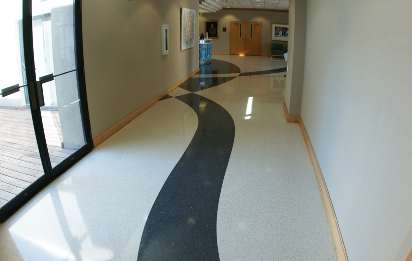 Free-flowing terrazzo design at MUSC Wellness Center