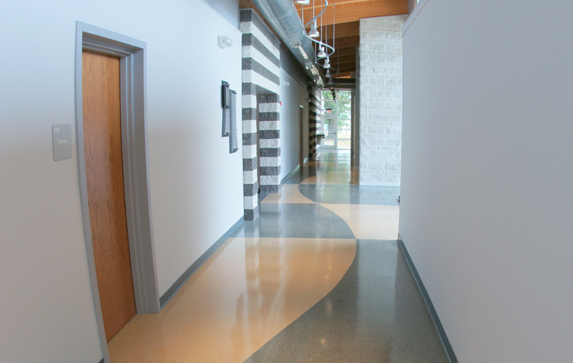 terrazzo hallway design at William Bethune Center for Visual Arts
