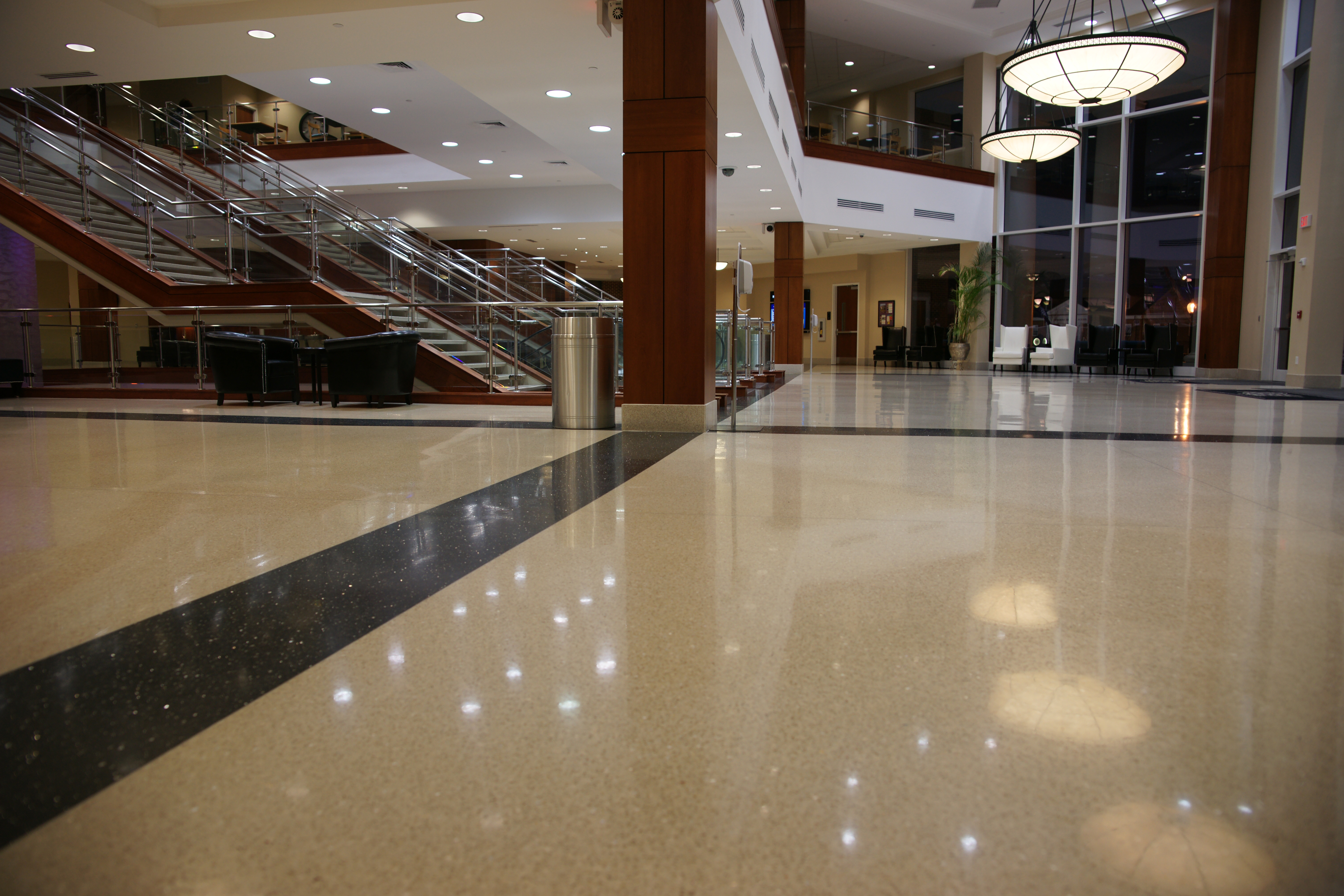 High Point University Lobby with terrazzo flooring