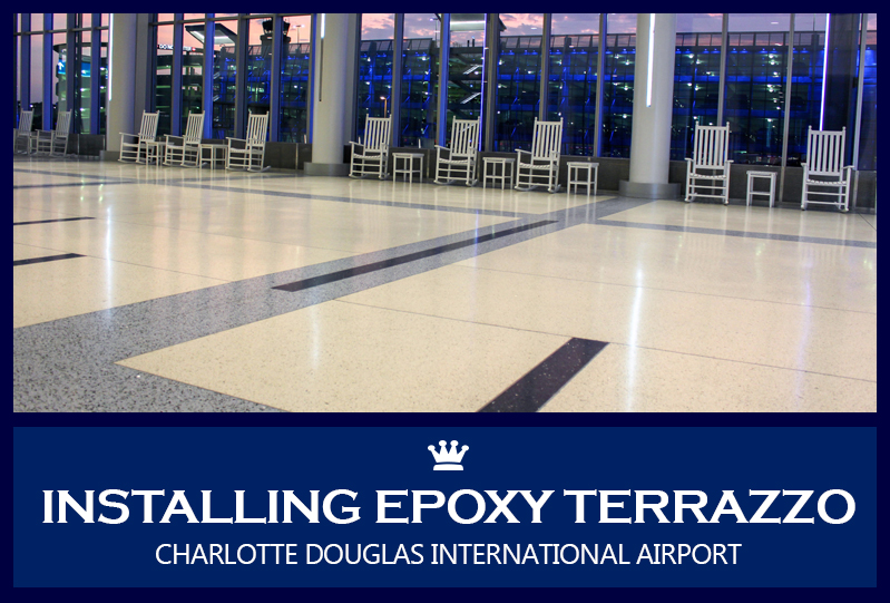 Installing Epoxy Terrazzo at Charlotte Douglas International Airport